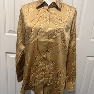 NEW Lauren Ralph Lauren Tan Equestrian Blouse